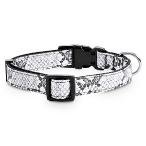 Bond & Co Collar Negro Diseño Imitación Piel Serpiente para Perro, Mediano