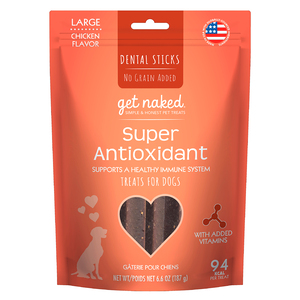 Get Naked Sticks Dentales + Antioxidantes para Perro Adulto Raza Grande, 187 g