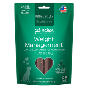 Get Naked Sticks Dentales + Control de Peso para Perro Adulto Raza Grande, 187 g